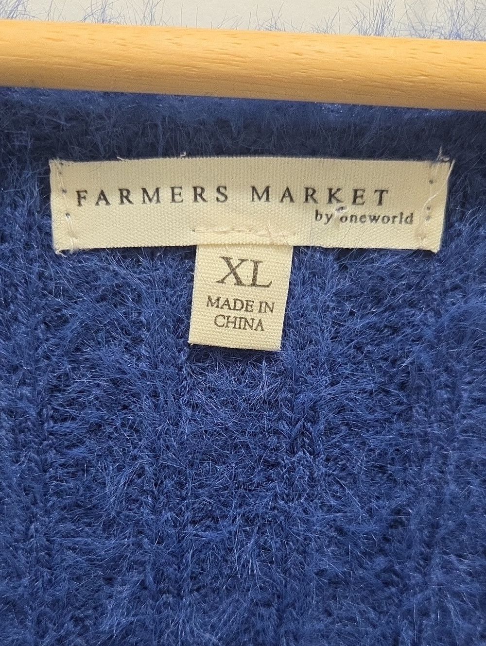 NWT Farmers Market by ONE WORLD Open-Front Longline Royal Blue Cardigan XL - Picture 3 of 5